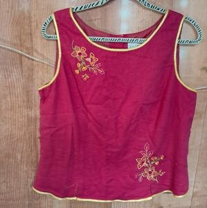 Sag Harbor size 12 pink embroidered top
